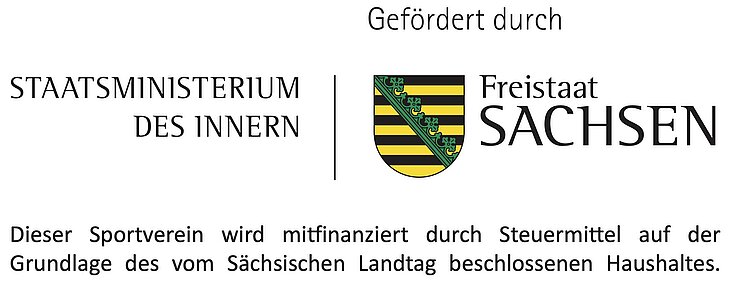 Dieser Sportverein wird mitfinanziert durch Steuermittel auf der Grundlage des vom Sächsischen Landtag beschlossenen Haushaltes.